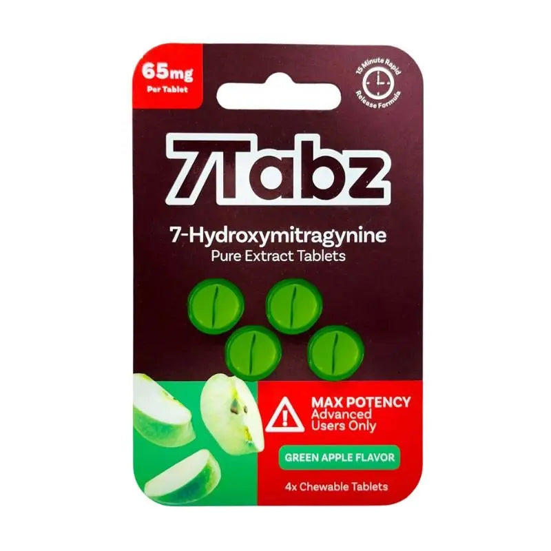 7TABZ 7-HYDROXYMITRAGYNINE PURE EXTRACT TABLETS 4CT 65MG PER TABLET - GREEN APPLE - Smoke empire