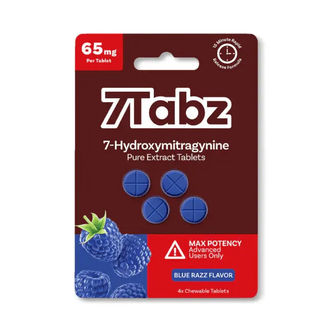 7TABZ 7-HYDROXYMITRAGYNINE TABLETS 4CT / 65MG EACH – BLUE RAZZ - Smoke empire