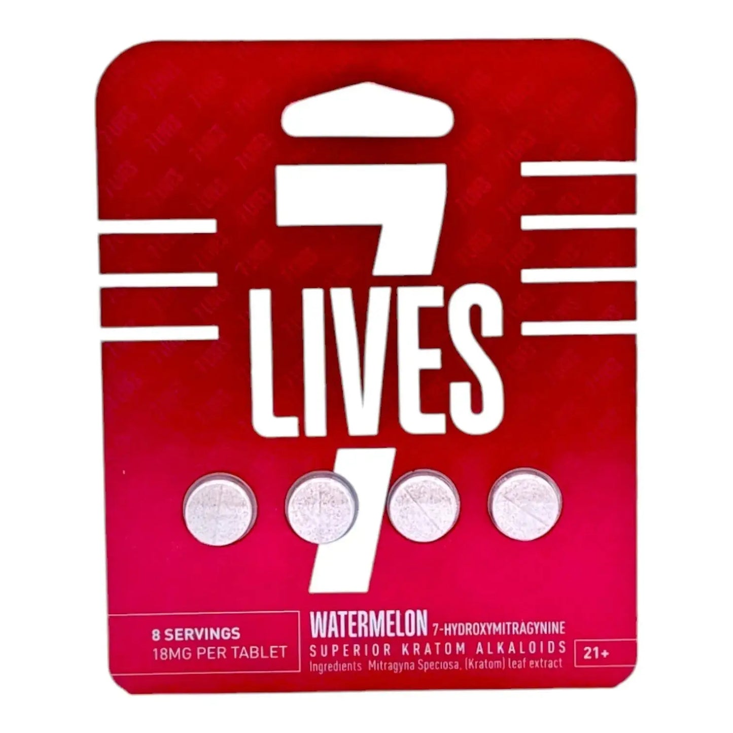 7 Lives 7-Hydroxymitragynine Extract Tablets - Watermelon - 4 Count (18mg Each) - Smoke empire