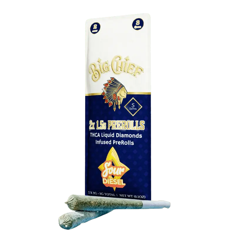 Big Chief Liquid Diamond THCA Prerolls 2-Count - Smoke empire