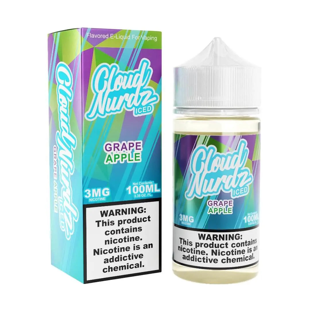 Cloud Nurdz Iced Grape Apple eJuice - Smoke empire