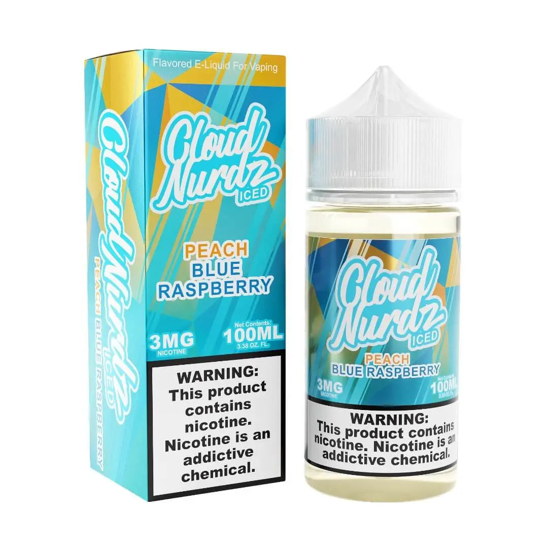 Cloud Nurdz Iced Peach Blue Raspberry eJuice - Smoke empire