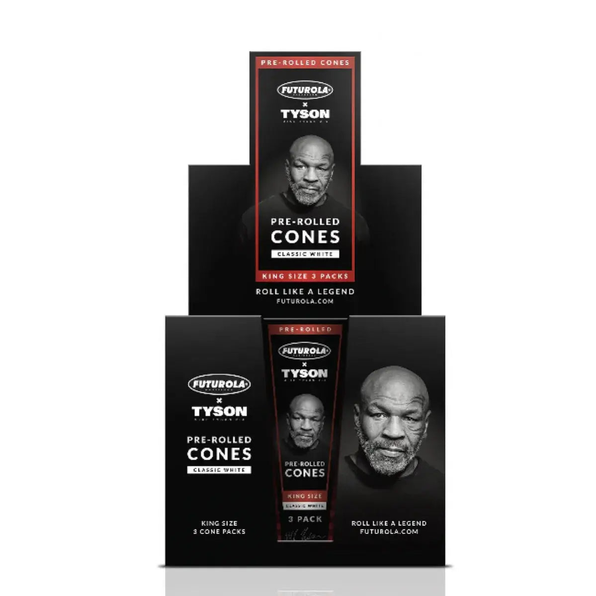 Futurola - Tyson 2.0 Cones - King Size - 3 Counts Per Pack - 30 Packs Per Display - Classic White - Smoke empire