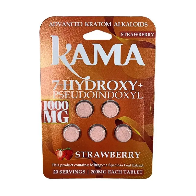 KAMA 7-HYDROXYMITRAGYNINE + PSEUDO INDOXYL TABLETS 5CT 200MG PER TABLET - Smoke empire