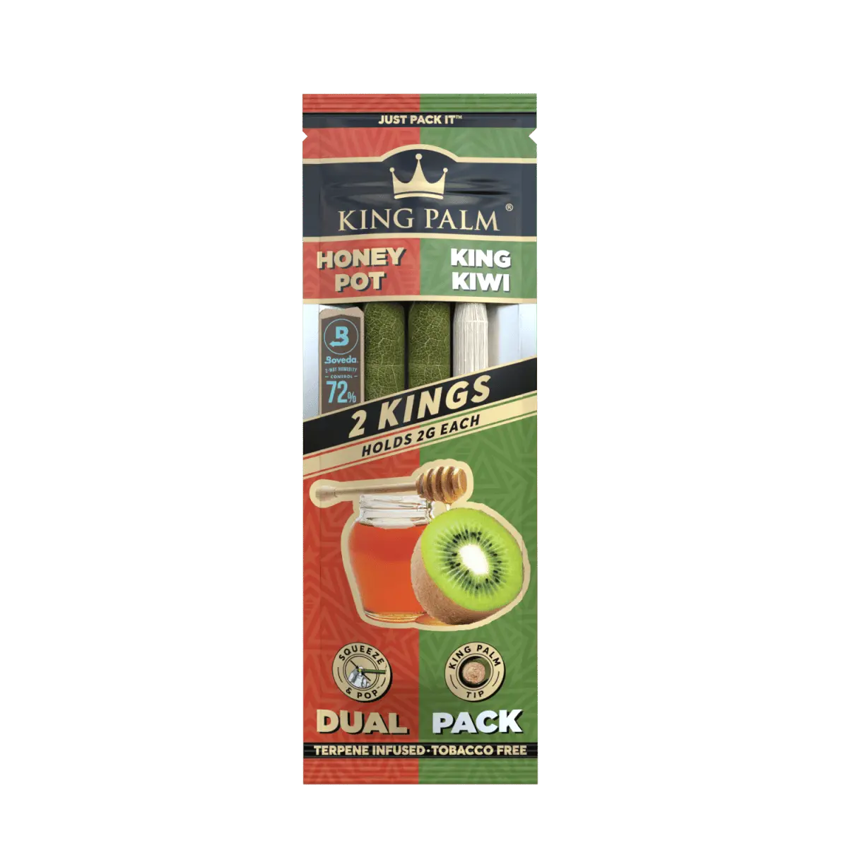 King Palm - Dual Pack Cones - King Size - 2 Grams - 2 Counts Per Pack - 20 Packs Per Display - Smoke empire