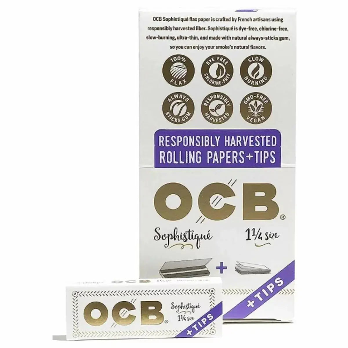 OCB - Sophistique - 1 1/4 Size Papers With Tips - 24 Packs Per Box - Smoke empire