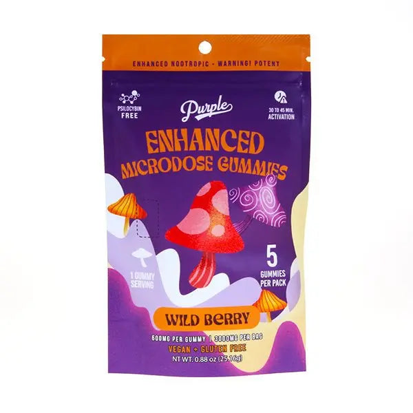 Purple Magic Enhanced Microdose Mushroom Gummies | (5ct) 3000mg - Smoke empire