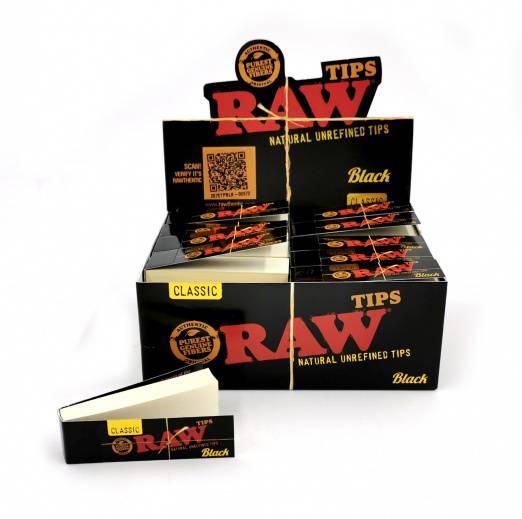 Raw Classic - Black Tips - 1 Book or Box of 50 Books - Smoke empire