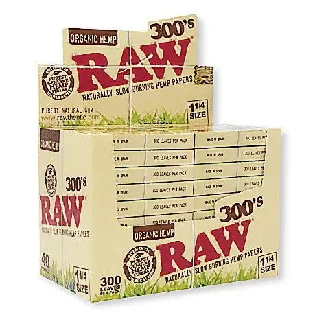 Raw - Organic Hemp - 1 1by4 - 300s Bloc - 40 Pieces Per Box - Smoke empire