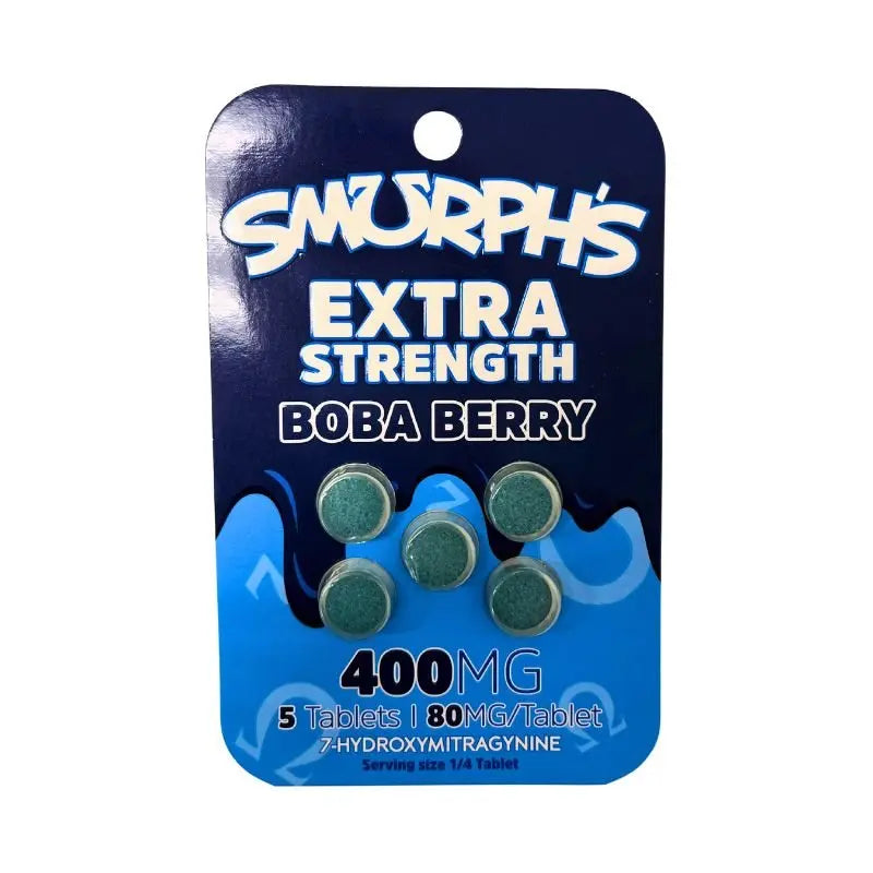 SMURPH'S EXTRA STRENGTH 7-HYDROXYMITRAGYNINE TABLETS 5CT 80MG - BOBA BERRY - Smoke empire