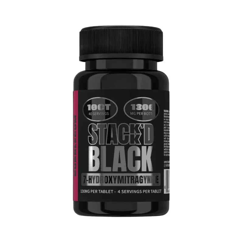 STACK'D BLACK 7-HYDROXYMITRAGYNINE TABLETS 10CT 130MG PER TABLET - Smoke empire