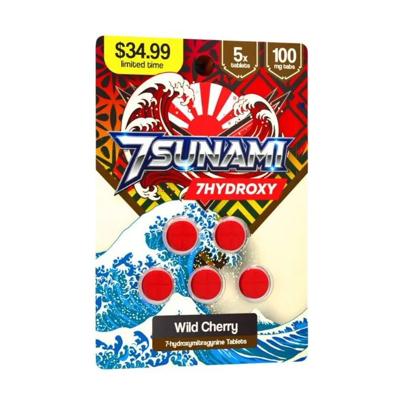 TSUNAMI 7-HYDROXYMITRAGYNINE TABLETS 5CT 100MG PER TABLET - Smoke empire