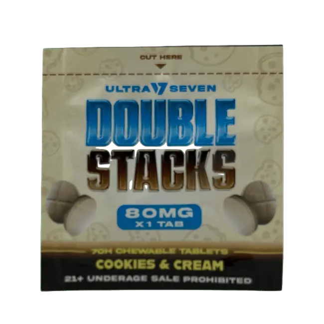 Ultra Seven Double Stacks 1ct 7OH Chewable Tab Cookies and Cream 80mg Per Tablets - Smoke empire