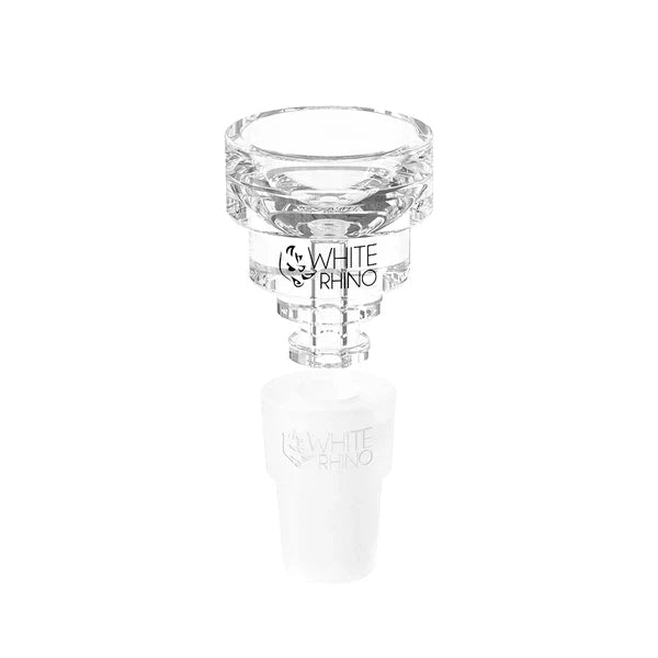 White Rhino 14mm/19mm Hybrid Glass Bowl - Tiered Bowl - Smoke empire