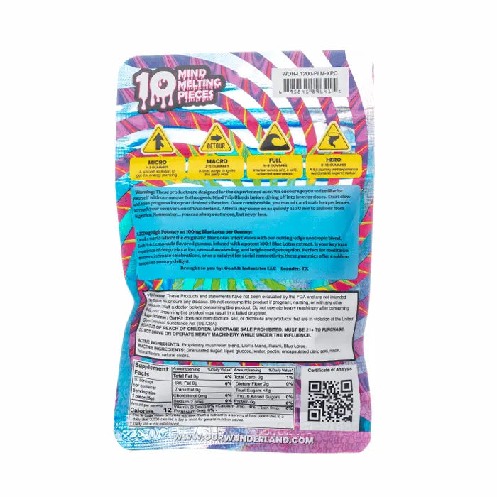 Wunder Mind Melt Mushroom Gummies 12000mg - Smoke empire