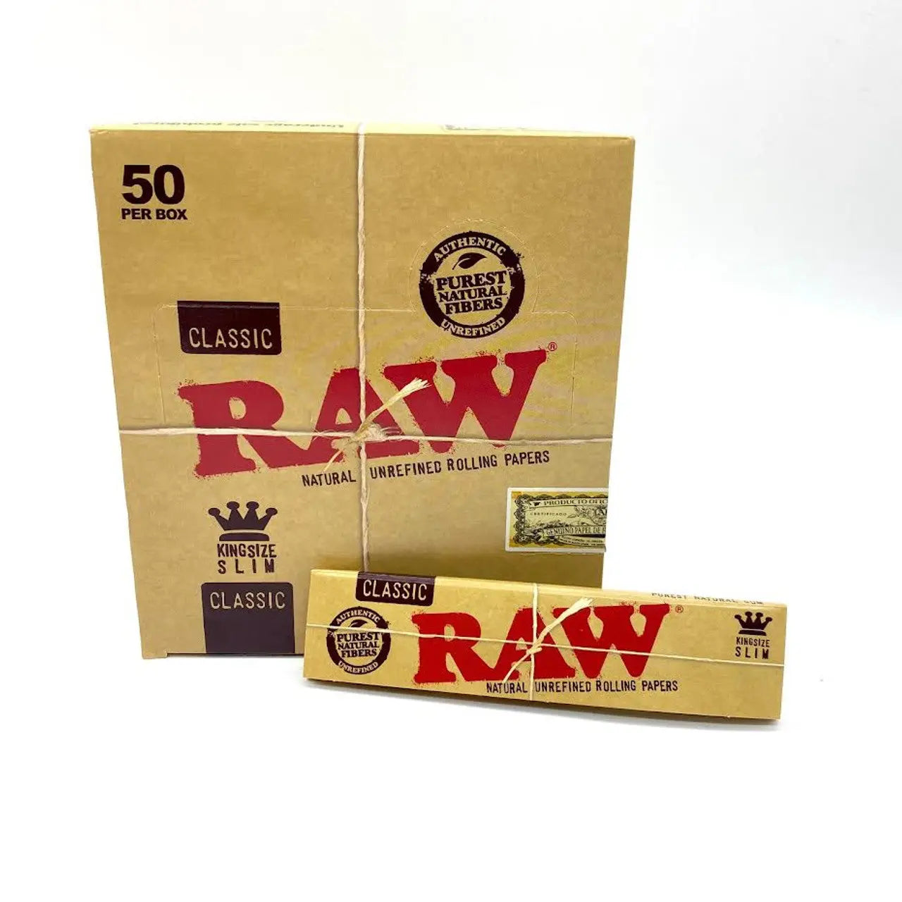 Raw King Size Slim Classic - 50 In Box - Smoke empire