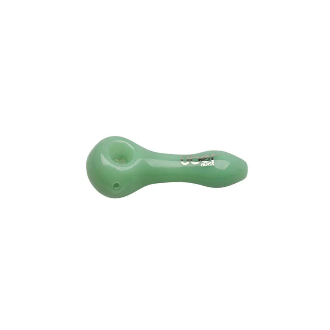 Uber Glass 4" Spoon w/ Built-In Screen - Solid Color - Smoke empire