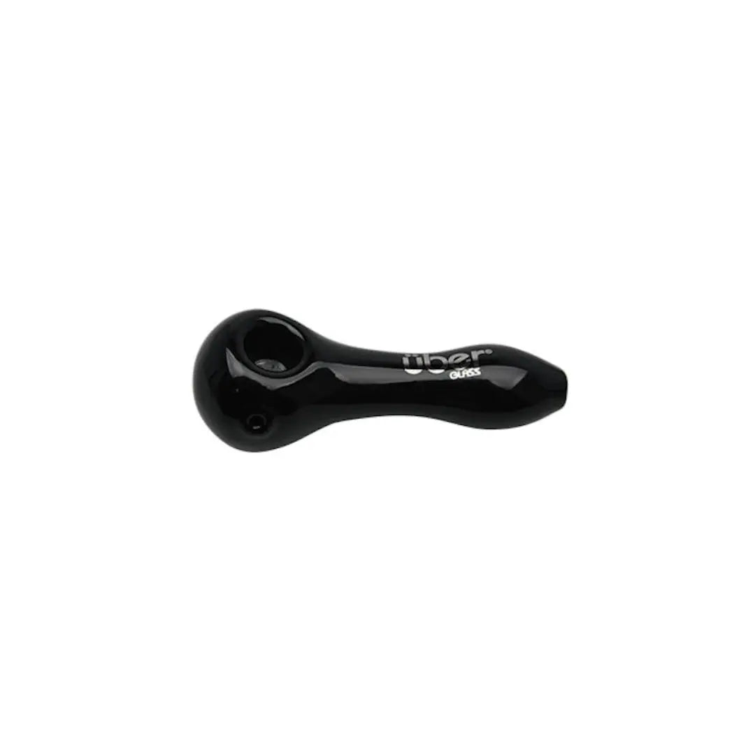 Uber Glass 4" Spoon w/ Built-In Screen - Solid Color - Smoke empire