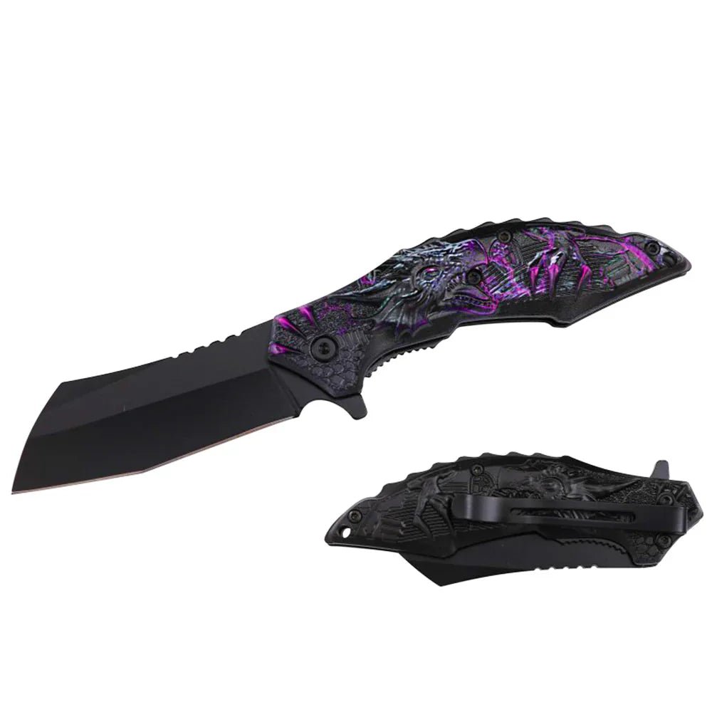 4.25' Midnight Serpent Tactical Folding Knife - Smoke empire