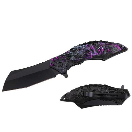 4.25' Midnight Serpent Tactical Folding Knife - Smoke empire