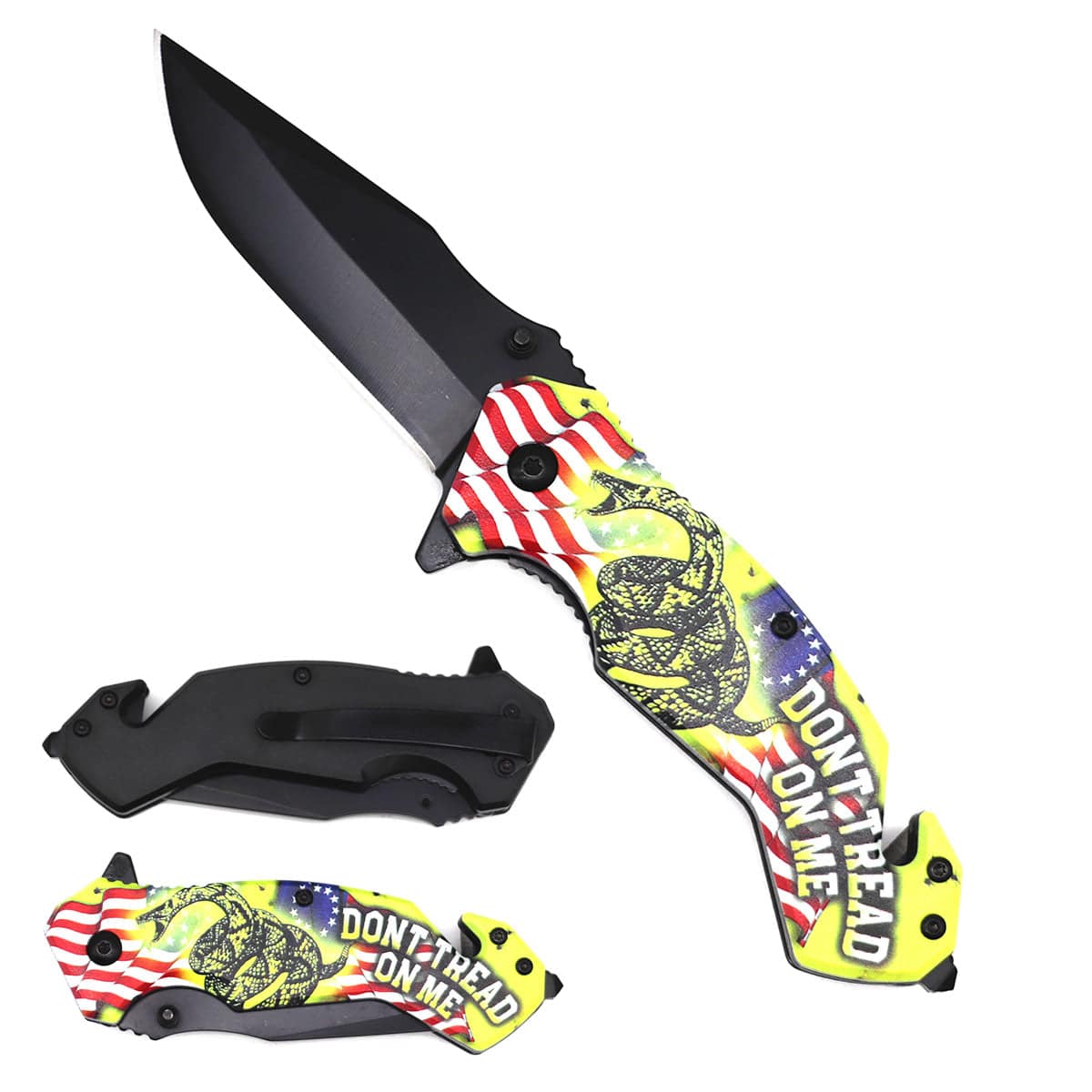 4.5-Inch Assisted Opening Tactical Knife - Don’t Tread Me Edition - Smoke empire