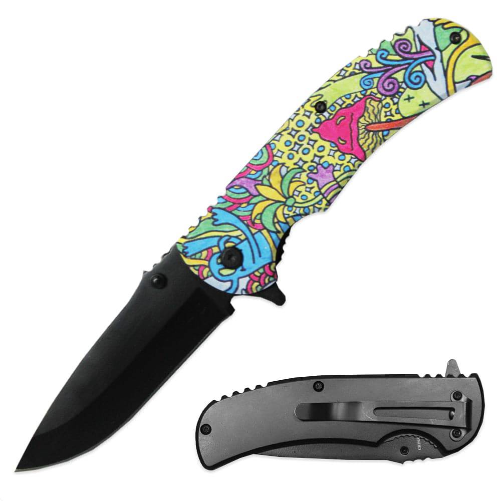 4.5-Inch Designer Series II Assisted-Open Folding Knife with Metal Handle - Smoke empire