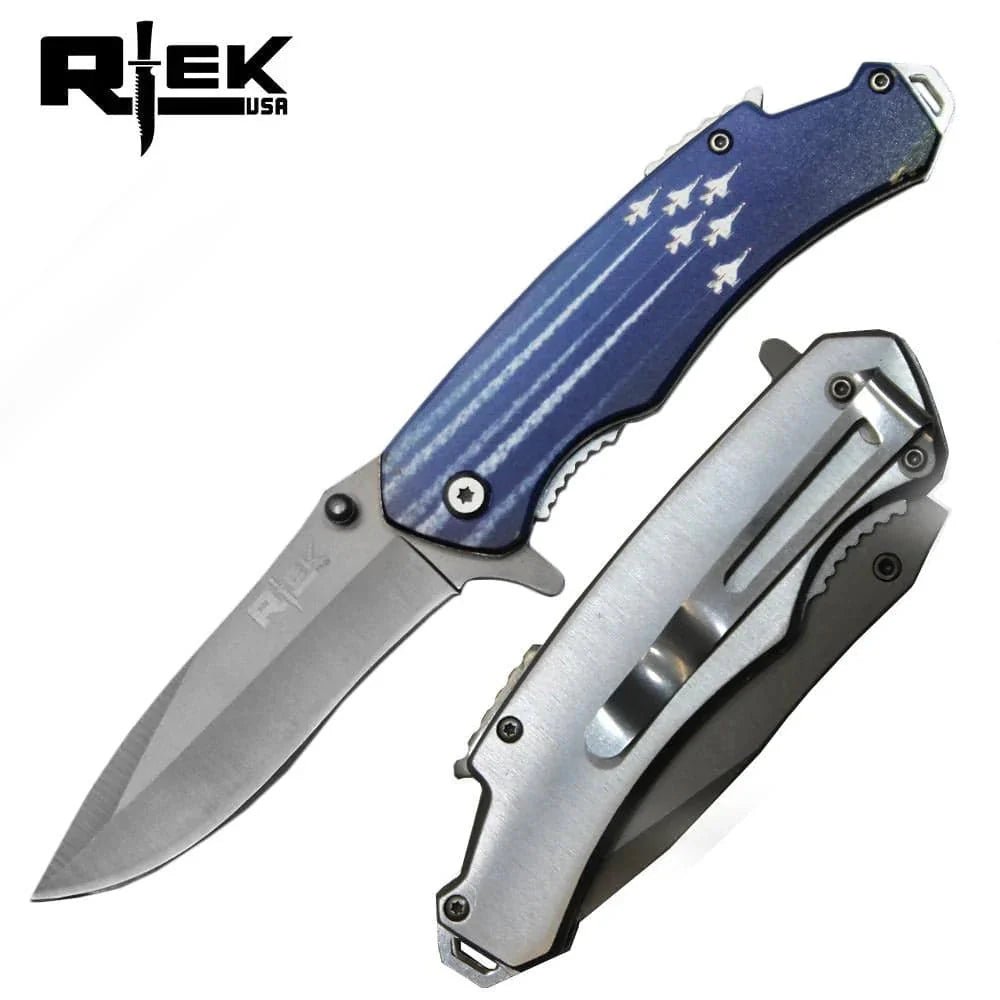 4.5' RTEK Tactical Jetstream Folding Knife w/ Belt Clip - Smoke empire