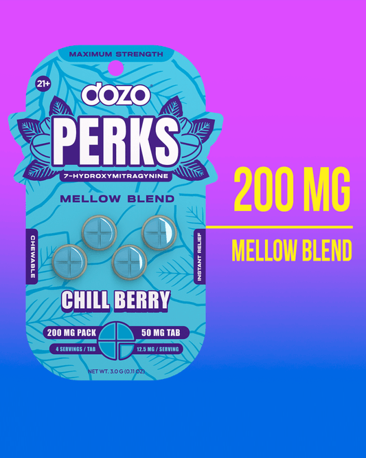 4ct 50mg Dozo PERKS 7-HYDROXYMITRAGYNINE | CHILL BERRY (MELLOW BLEND) - Smoke empire