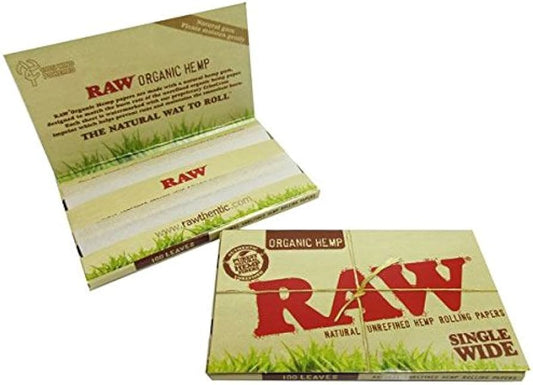 Raw - Organic Hemp - Single Wide Rolling Papers - 25 Pack Per Box Single Pack