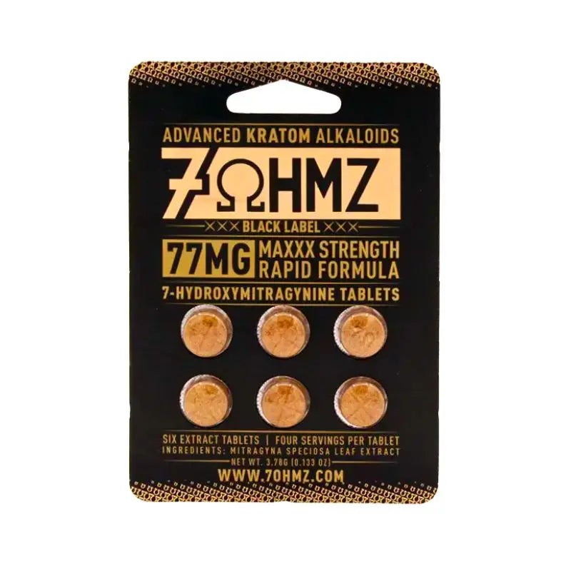 7OHMZ BLACK LABEL 7-HYDROXY TABLETS MAXXX STRENGTH FORMULA 77MG - Smoke empire