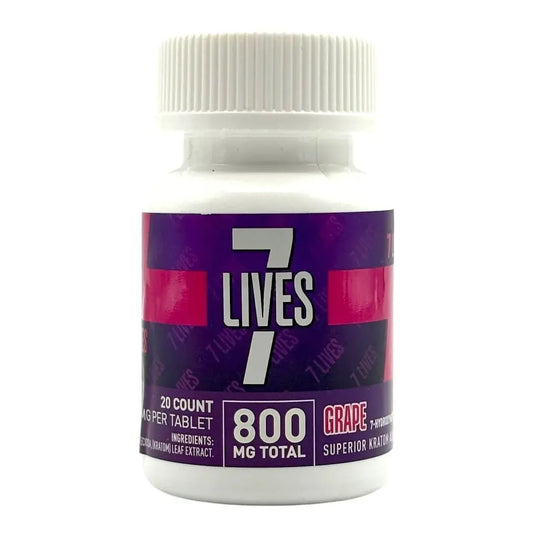 7 Lives 7-Hydroxymitragynine Extract Tablets - Grape - 20 Count (40mg Each) - Smoke empire