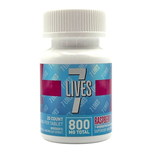 7 Lives 7-Hydroxymitragynine Extract Tablets - Raspberry - 20 Count (40mg Each) - Smoke empire