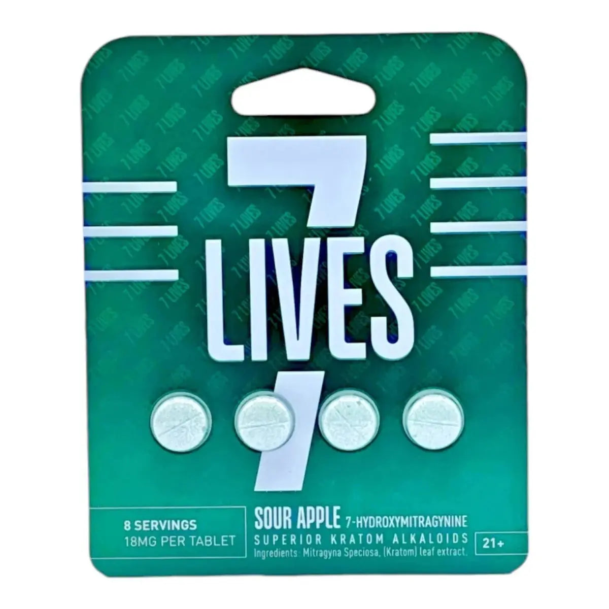 7 Lives 7-Hydroxymitragynine Extract Tablets - Sour Apple - 4 Count (18mg Each) - Smoke empire