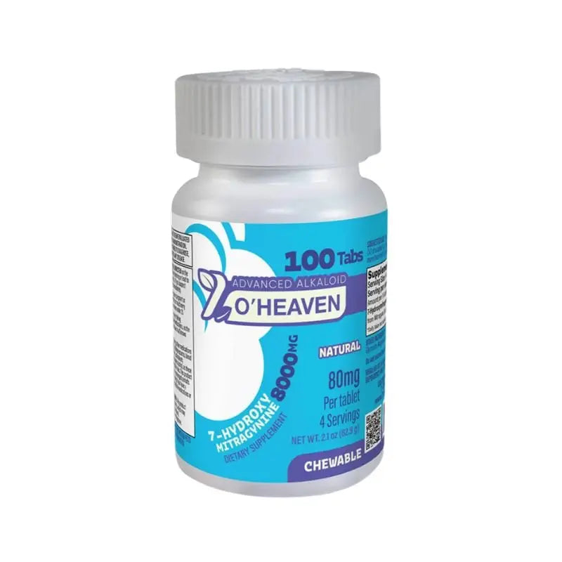 7 O'HEAVEN 7-HYDROXY ADVANCE ALKALOID CHEWABLE TABLETS 100CT 80MG PER TABLET - NATURAL - Smoke empire