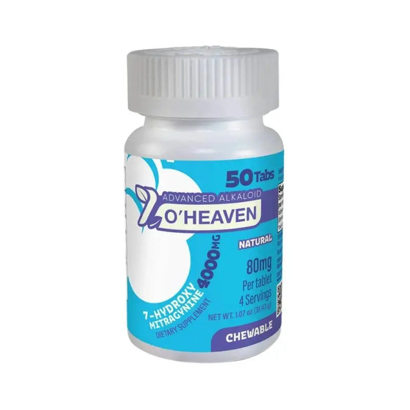 7 O'HEAVEN 7-HYDROXY ADVANCE ALKALOID CHEWABLE TABLETS 50CT 80MG PER TABLET - NATURAL - Smoke empire