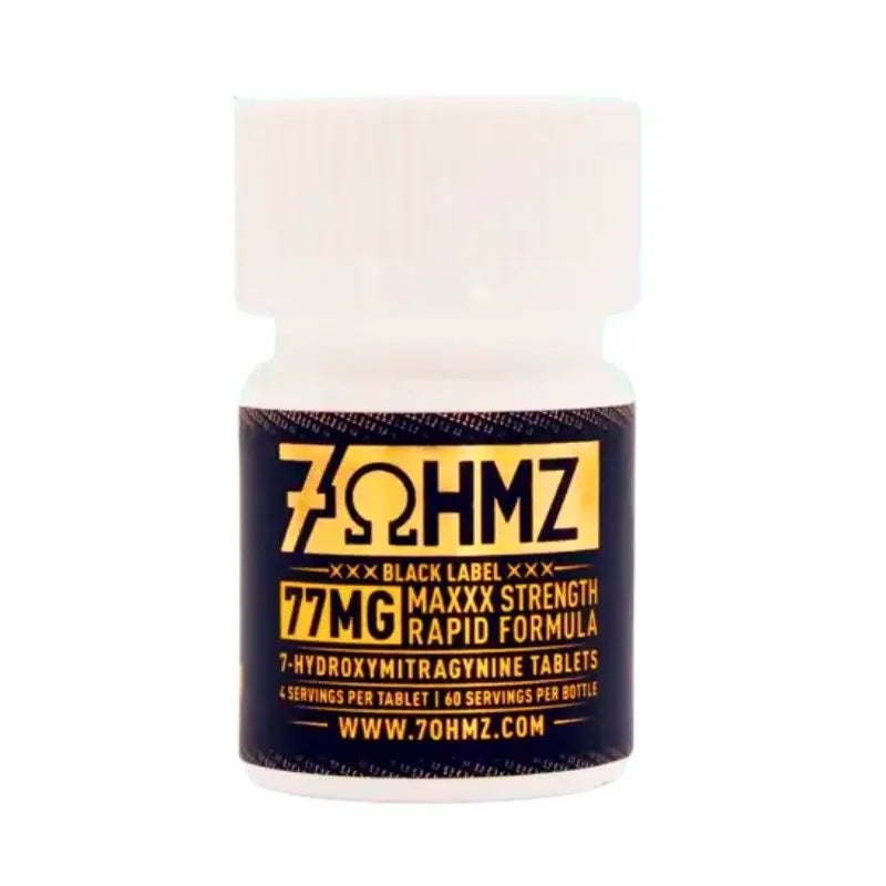 7OHMZ BLACK LABEL 7-HYDROXY TABLETS MAXXX STRENGTH FORMULA 77MG 15CT -UNFLAVORED - Smoke empire