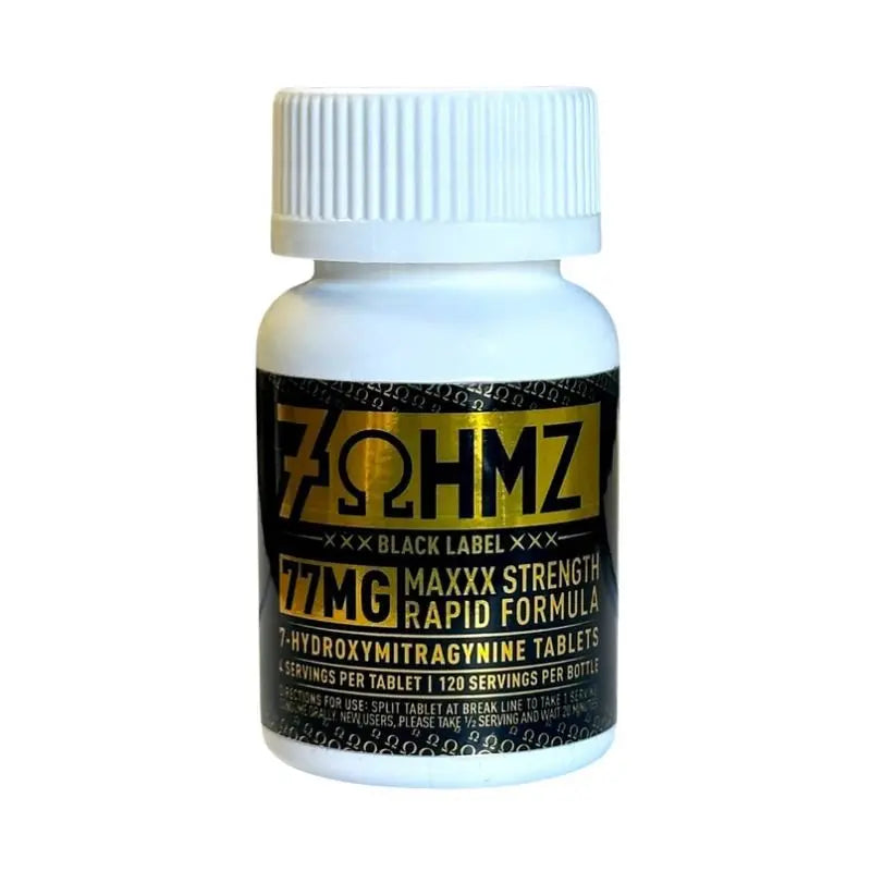 7OHMZ BLACK LABEL 7-HYDROXY TABLETS MAXXX STRENGTH FORMULA 77MG 30CT -UNFLAVORED - Smoke empire