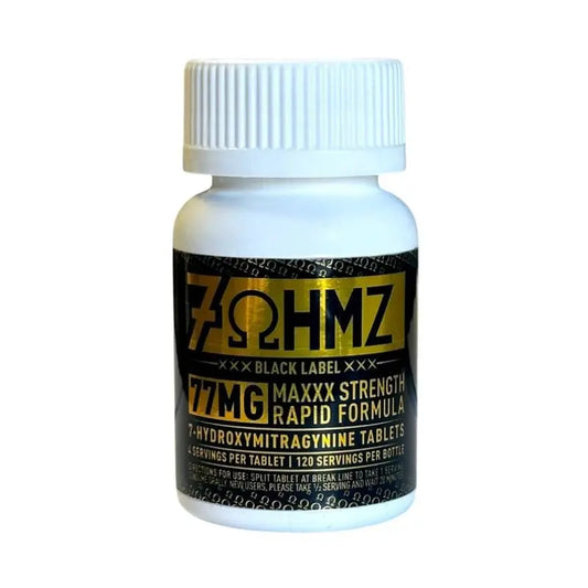 7OHMZ BLACK LABEL 7-HYDROXY TABLETS MAXXX STRENGTH FORMULA 77MG 30CT -UNFLAVORED - Smoke empire