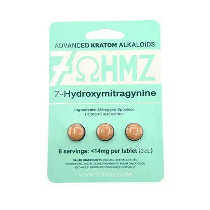 7Ohmz Kratom Tablets 14mg 3ct - Smoke empire