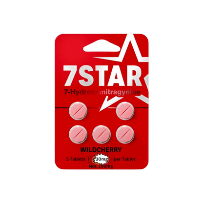 7STAR 7-HYDROXYMITRAGYNINE TABLETS 30MG 5ct - CHERRY - Smoke empire
