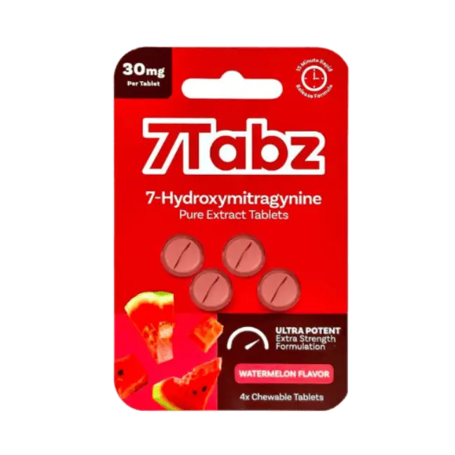 7TABZ 7-HYDROXYMITRAGYNINE TABLETS 4CT / 30MG EACH – WATERMELON - Smoke empire
