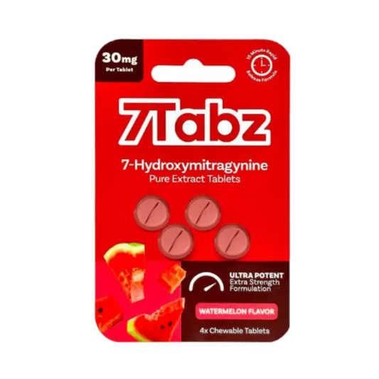 7TABZ 7-HYDROXYMITRAGYNINE TABLETS 4CT / 30MG EACH – WATERMELON - Smoke empire