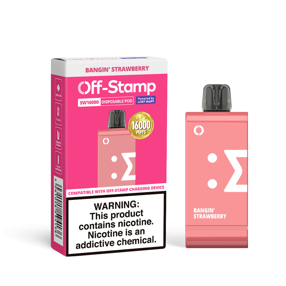 Off-Stamp SW16000 Disposable Pod Powered By LOST MARY – 16000 Puffs Bangin' Strawberry