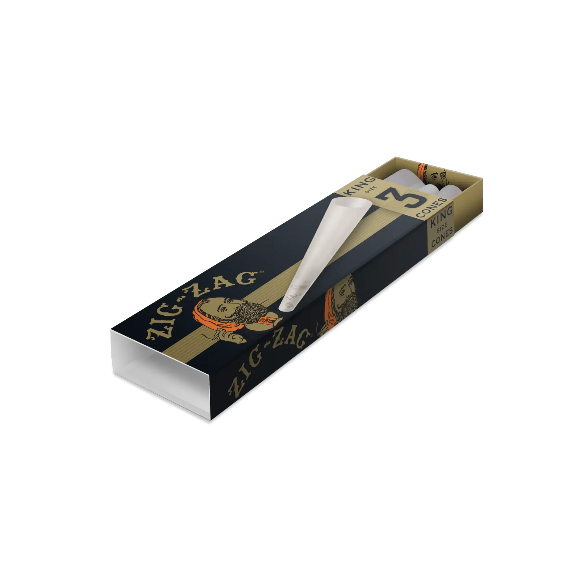 Zig Zag Ultra Thin Cones - King Size - 3 Cones Per Pack - 36 Packs Per Display - Smoke empire