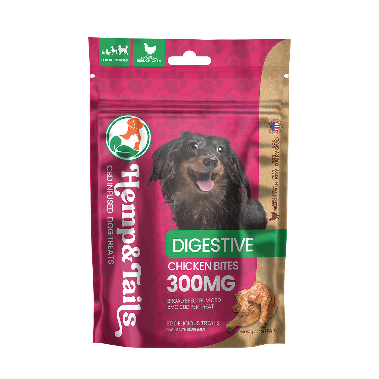 AGFN CBD 300mg 60ct Pet Treats Digestive Chicken Bites - Dog