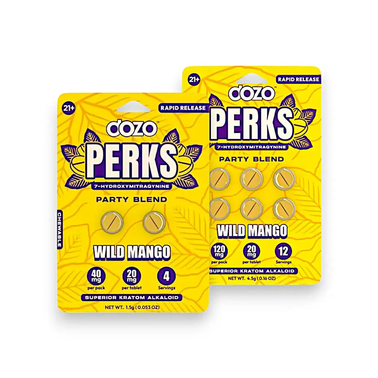 Dozo Perkz 7-hydroxymitragynine 20mg Tablets Wild Mango (6 Pack) | Kratom Empire - Smoke empire