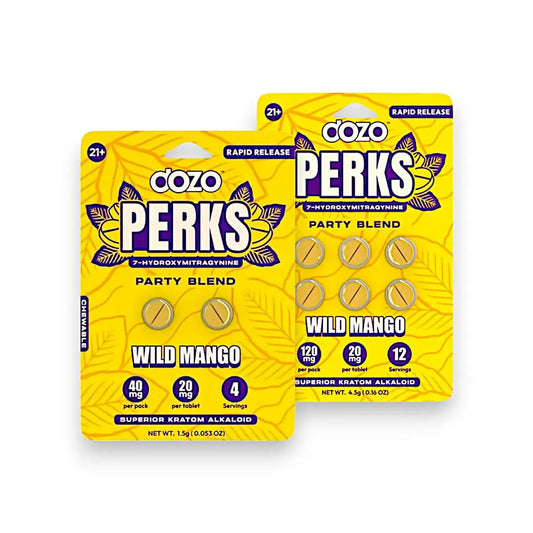 Dozo Perkz 7-hydroxymitragynine 20mg Tablets Wild Mango (6 Pack) | Kratom Empire - Smoke empire