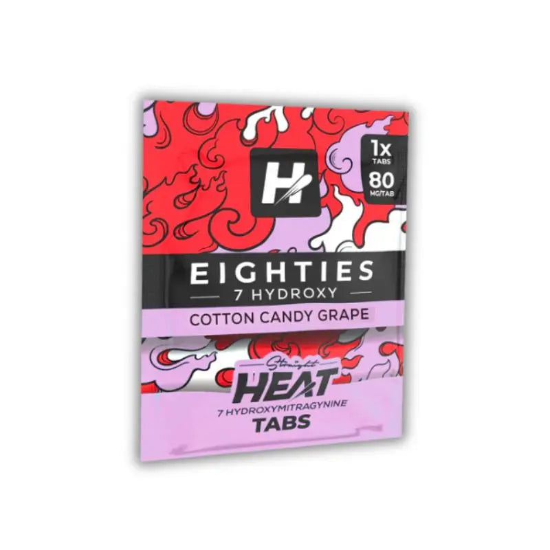 STRAIGHT HEAT EIGHTIES 7-HYDROXY TABLETS 80MG 1CT - COTTON CANDY GRAPE - Smoke empire