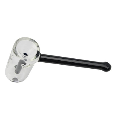 Uber Glass 6" Hammer Bubbler w/ Flat Mouthpiece - Solid Colors - Smoke empire