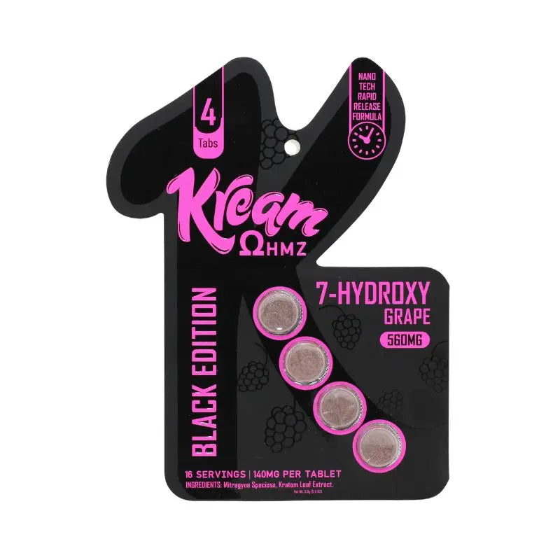 KREAM OHMZ BLACK EDITION 7-HYDROXYMITRAGYNINE TABLETS 4CT 140MG PER TABLET - Smoke empire